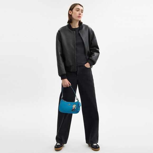 Coach X Peanuts Leather Teri Shoulder Bag With Linus Crossbody Purse - Picture 13 of 13